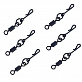 Вертлюг с кольцом и быстросъемом (черный) 10 шт.